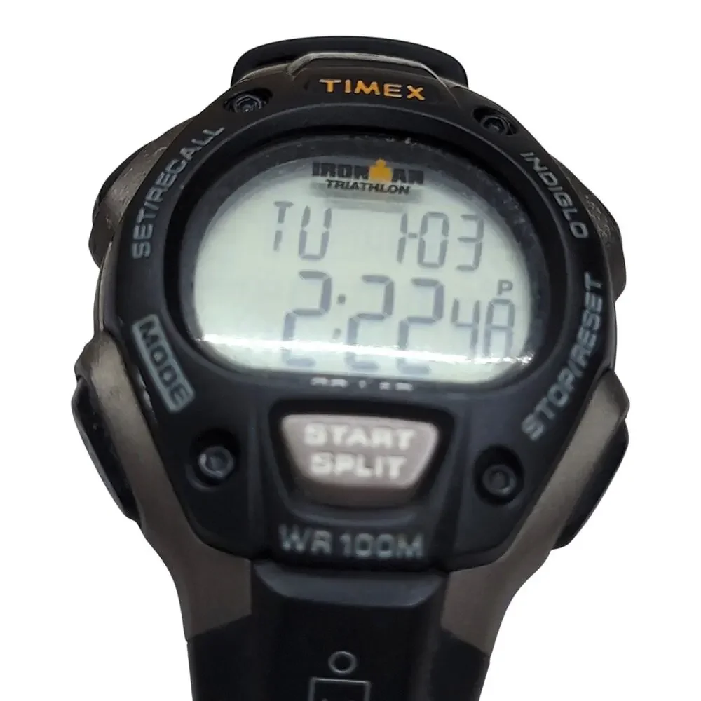 Timex Ironman Triathlon 30 Lap Midsize Digital Watch Black Indiglo 100M Alarm